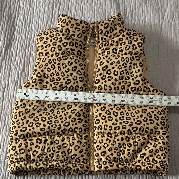 Derek Heart Girls Leopard Print Puffer Vest - Size 10 - Picture 4 of 7